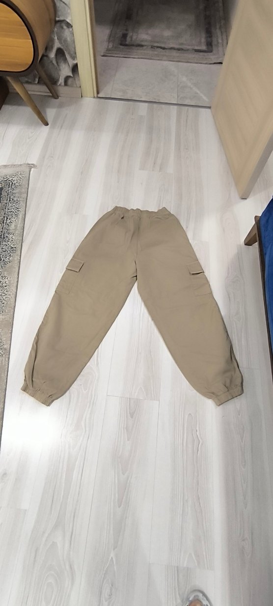 Bej Kadın Rahat Kesim Beli ve paçası lastikli - Görsel 4