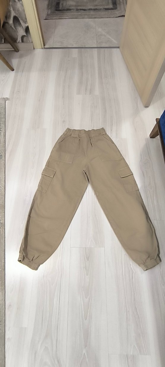 Bej Kadın Rahat Kesim Beli ve paçası lastikli - Görsel 3