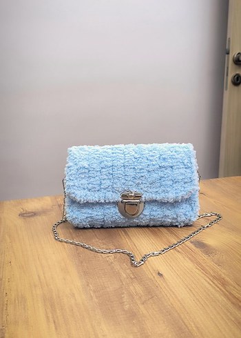 Örgü Kadın Mavi Bohem Çanta - Görsel 4