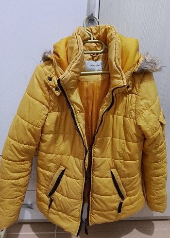 Sarı Fermuarlı kadın kışlık mont - Görsel 4