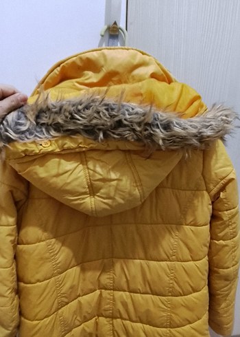 Sarı Fermuarlı kadın kışlık mont - Görsel 5