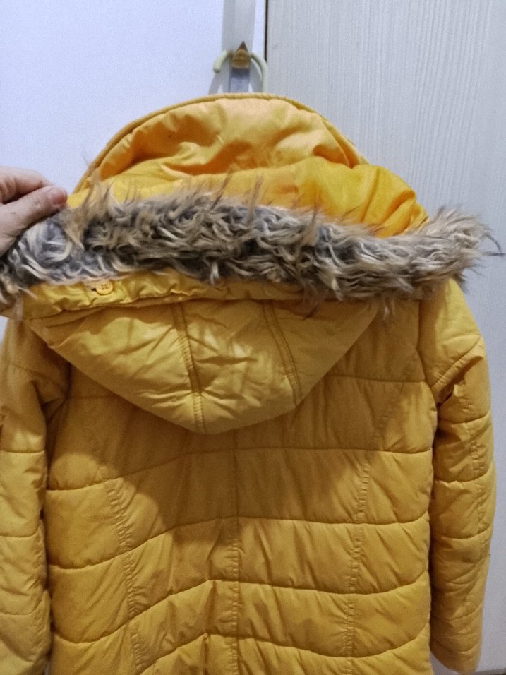 Sarı Fermuarlı kadın kışlık mont - Görsel 5