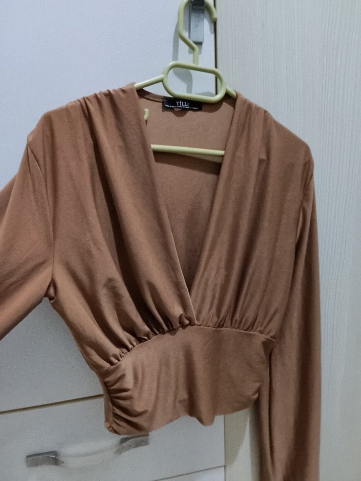 kahverengi ve siyah çok hoş bı gömlek - Görsel 5