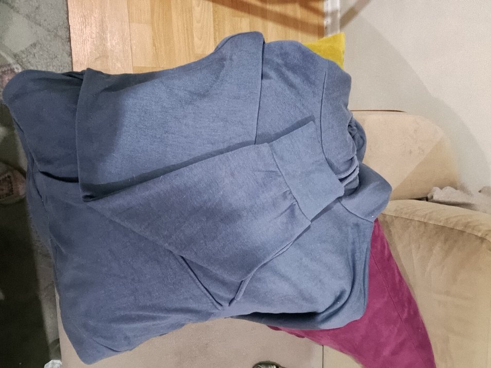 Lacivert Kapüşonlu Rahat Kesim Sweatshirt - Görsel 5