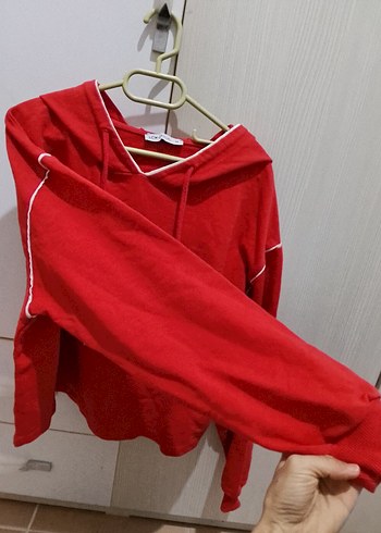 Rahat Kesim Kırmızı Kadın Sweatshirt - Görsel 2