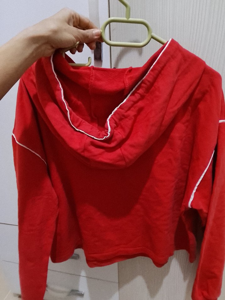 Rahat Kesim Kırmızı Kadın Sweatshirt - Görsel 4