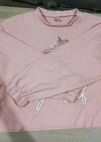 Kız Çocuk Gri Pamuklu Unicorn Baskılı Tişört - Görsel 3