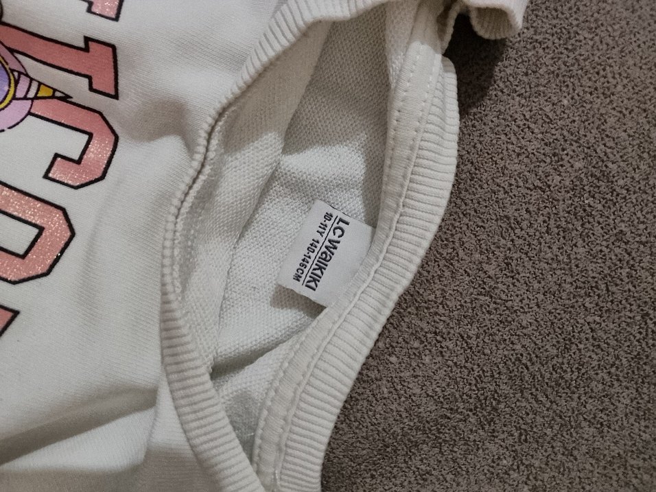 Kız Çocuk Gri Pamuklu Unicorn Baskılı Tişört - Görsel 5