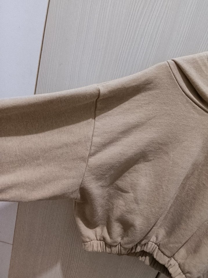 Bej Kapüşonlu Kadın Sweatshirt - Görsel 3