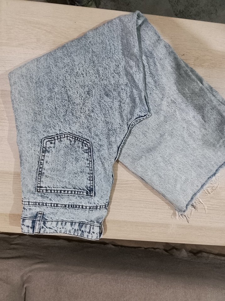 Gri Denim Püsküllü Rahat Kesim Kadın Jean - Görsel 3