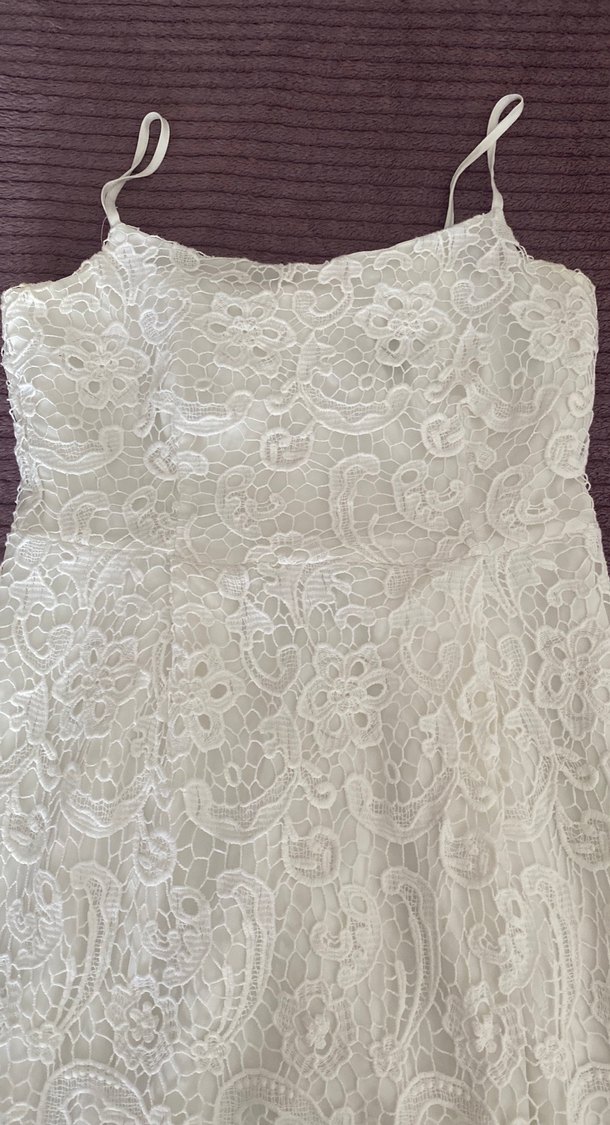 Beyaz dantel elbise - Görsel 4