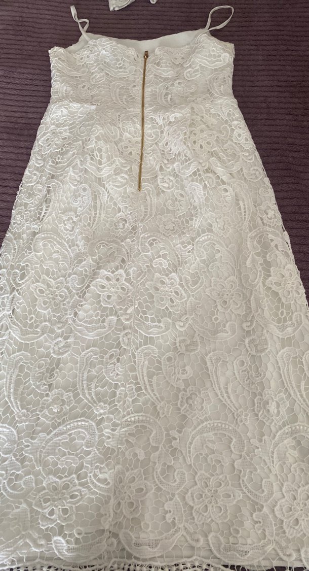 Beyaz dantel elbise - Görsel 3