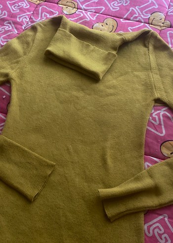 Sarı Balıkçı Yaka Kadın Kazak - Görsel 4