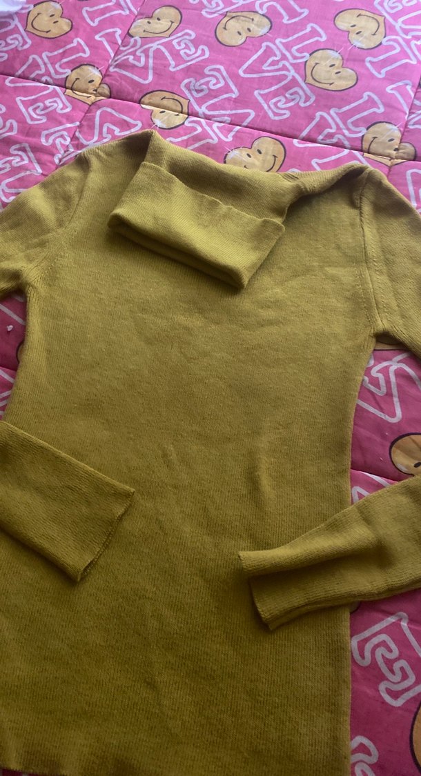 Sarı Balıkçı Yaka Kadın Kazak - Görsel 4