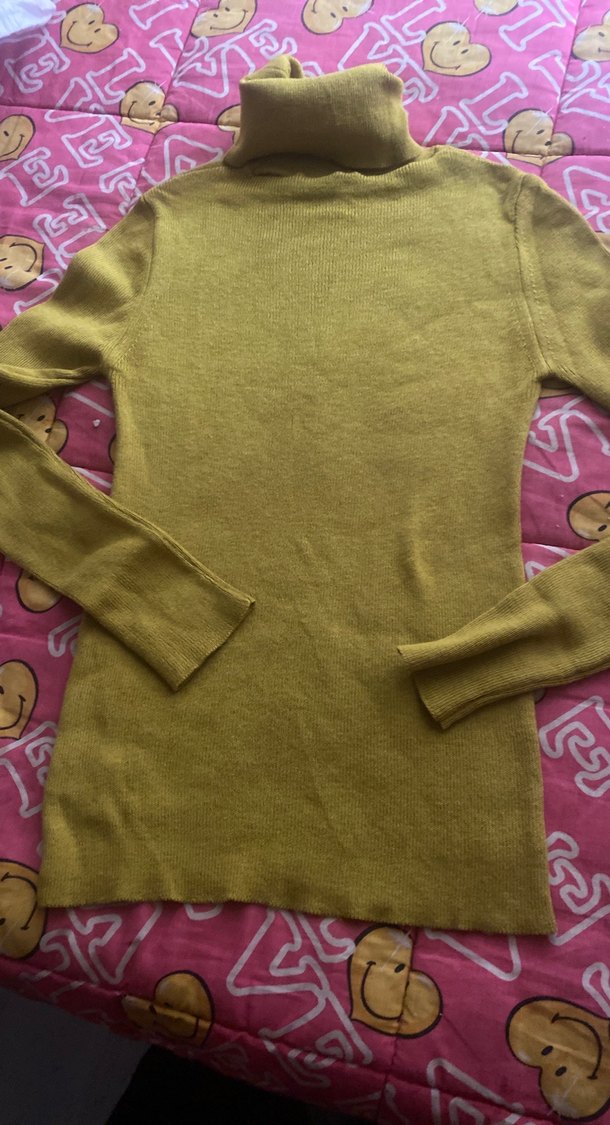 Sarı Balıkçı Yaka Kadın Kazak - Görsel 2