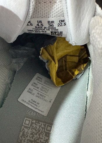 36 Beden beyaz Renk Puma Beyaz Platform Topuklu Kadın Spor Ayakkabı