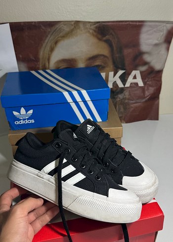 Adidas Kadın Siyah Platform Spor Ayakkabı