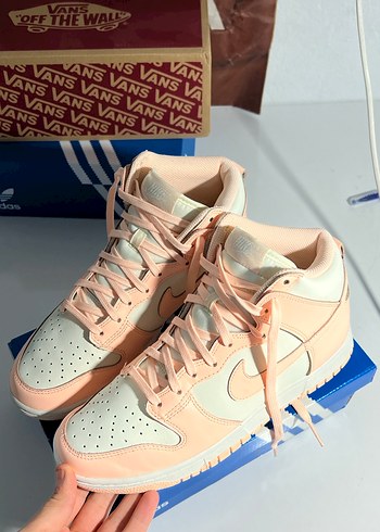 nike dunk Pembe Dolgu Topuklu Bağcıklı Spor Ayakkabı - Görsel 4