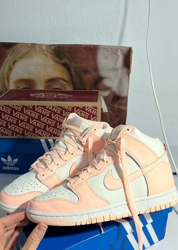 nike dunk Pembe Dolgu Topuklu Bağcıklı Spor Ayakkabı - Görsel 2