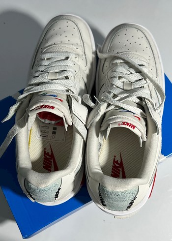 nike air force 1 Beyaz Bağcıklı Blok Topuklu Spor Ayakkabı - Görsel 8