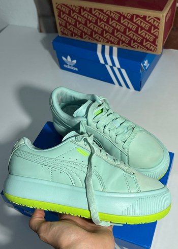 puma Yeşil Platform Topuklu Spor Ayakkabı - Görsel 3