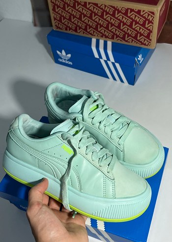 puma Yeşil Platform Topuklu Spor Ayakkabı - Görsel 4