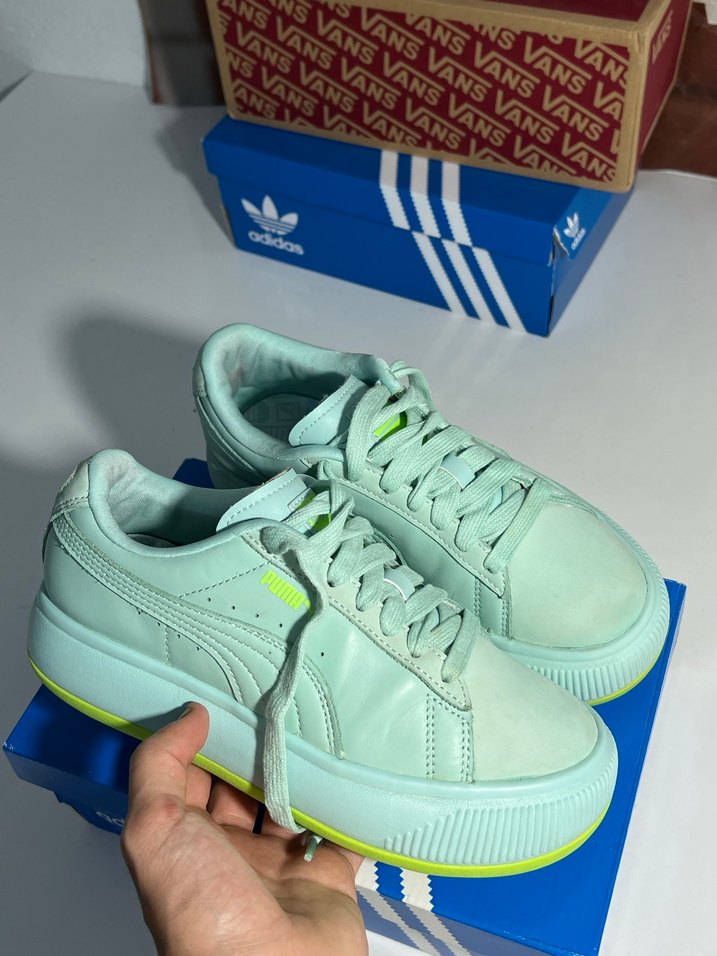 puma Yeşil Platform Topuklu Spor Ayakkabı - Görsel 4