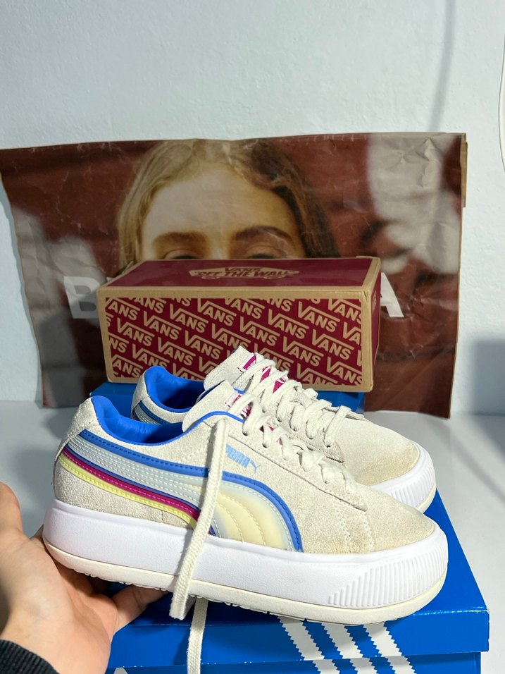 puma Beyaz Platform Topuklu Spor Ayakkabı - Görsel 5