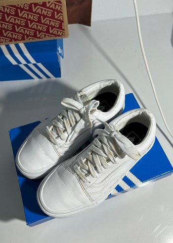 Beyaz Vans Stiletto Topuklu Spor Ayakkabı - Görsel 3