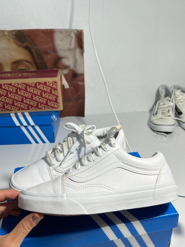 Beyaz Vans Stiletto Topuklu Spor Ayakkabı - Görsel 5