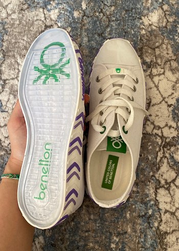 39 Beden Beyaz benetton spor ayakkabı