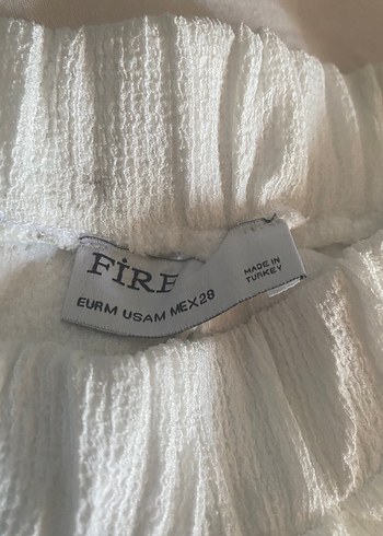 Diğer Beyaz Keten Fırfırlı şortlu Mini Etek