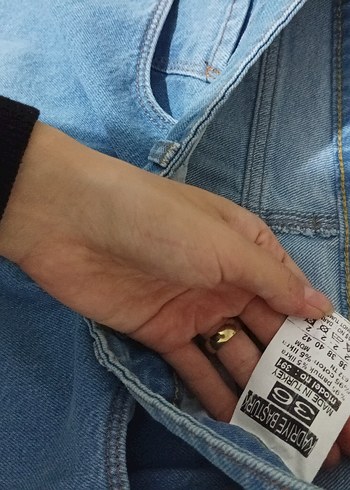 Kadın Pastel Mavi Bol Kesim Denim Pantolon - Görsel 2