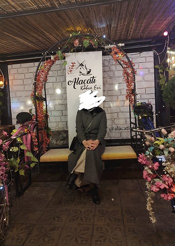 Gri Uzun Kadın Kaban - Görsel 2