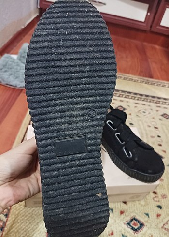 Siyah Bağcıklı Platform Topuklu Kadın Spor Ayakkabı - Görsel 2