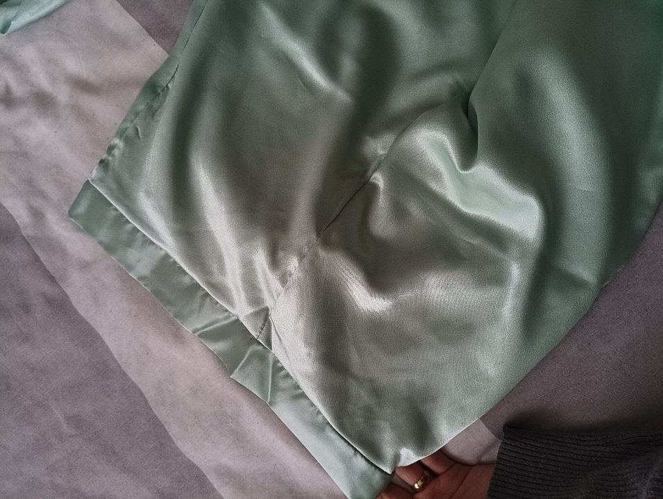 Gri Kadın Midi Saten Pijama Takımı - Görsel 3