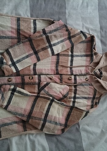 Düğmeli Ekose Desenli Kadın Gömlek - Görsel 2