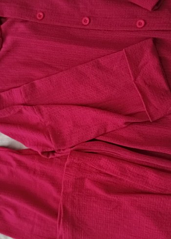 Uzun Kollu Düğmeli Pembe Keten Gömlek takım - Görsel 2