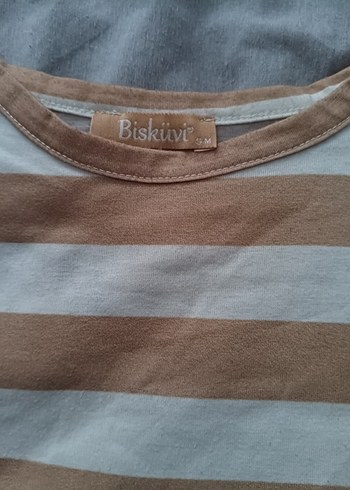 Bej Gri Çizgili Hamile Keten Gömlek - Görsel 3