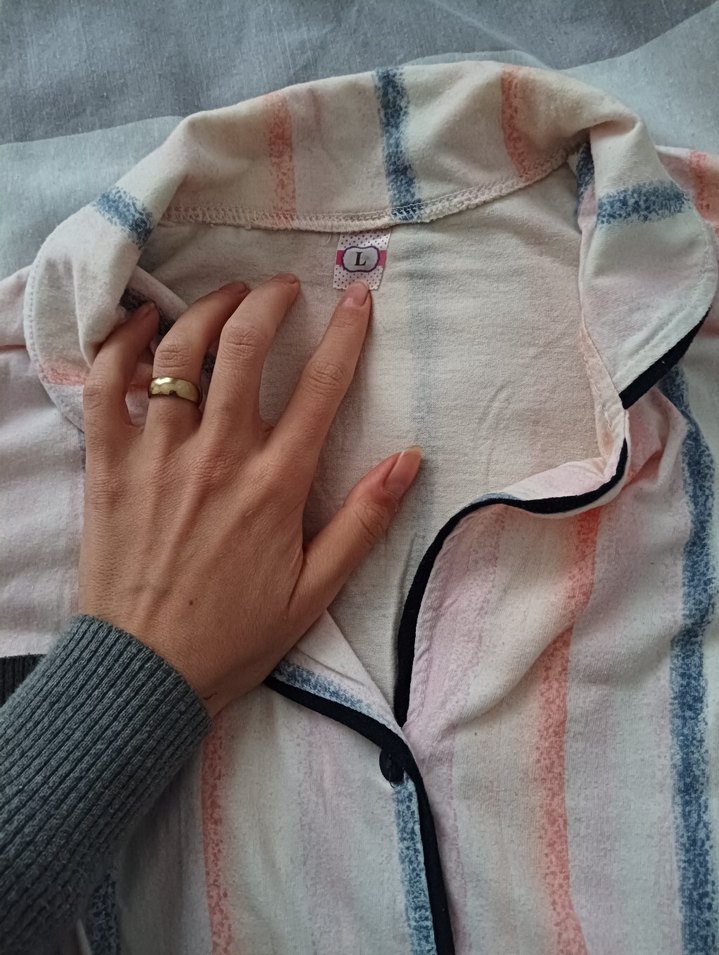 Pembe Çizgili Uzun Kollu Kadın Pijama Takımı - Görsel 2