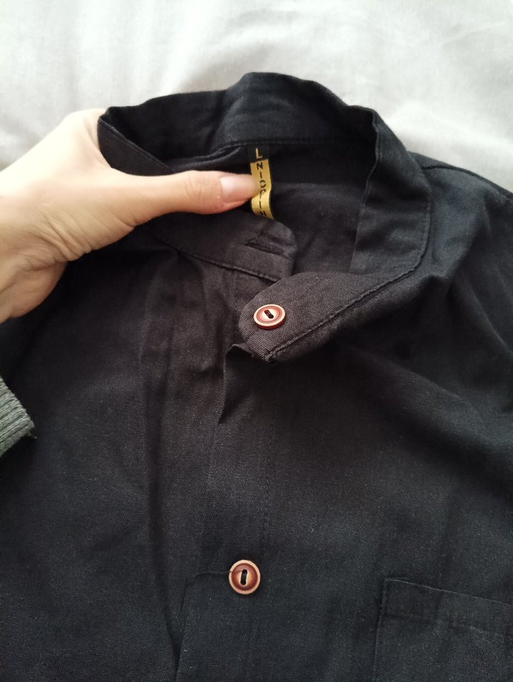 Uzun Kollu Siyah Kadın Gömlek - Görsel 2