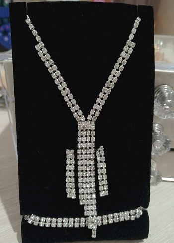 Abiye Set Suyolu Kolye, bileklik, küpe - Görsel 3