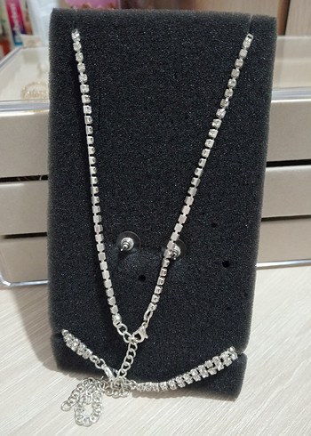 Abiye Set Suyolu Kolye, bileklik, küpe - Görsel 4