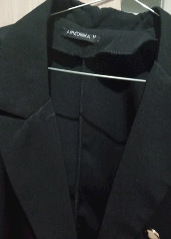 Düğmeli Siyah Kadın Blazer Ceket - Görsel 6