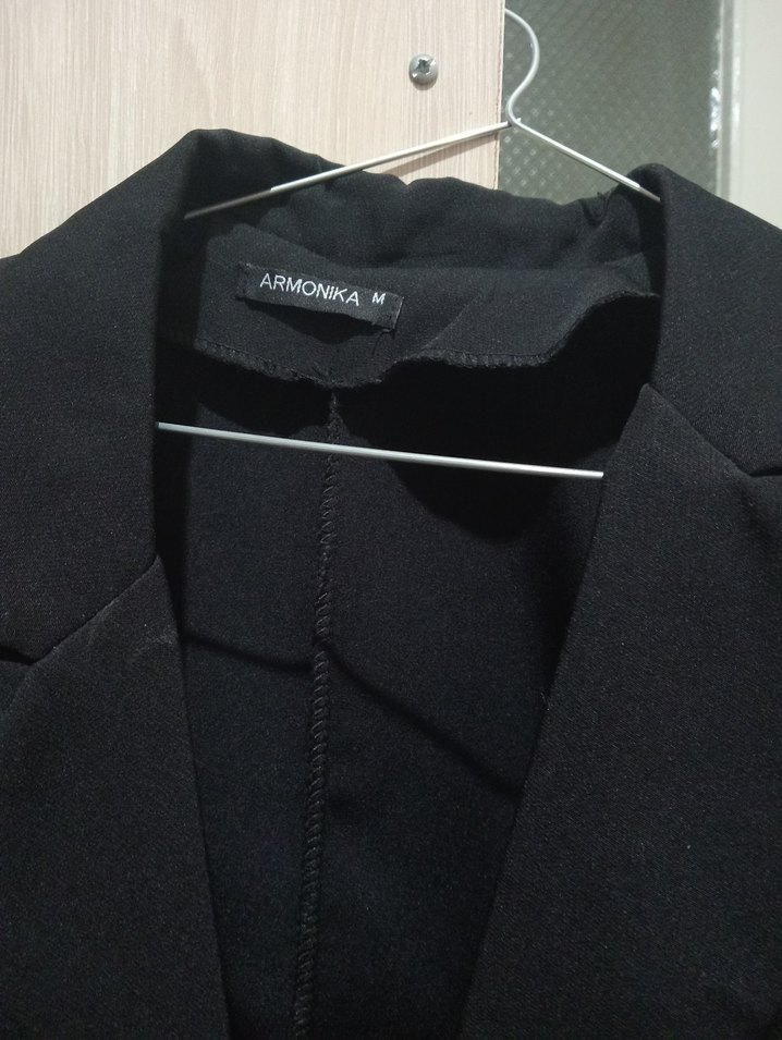 Düğmeli Siyah Kadın Blazer Ceket - Görsel 5