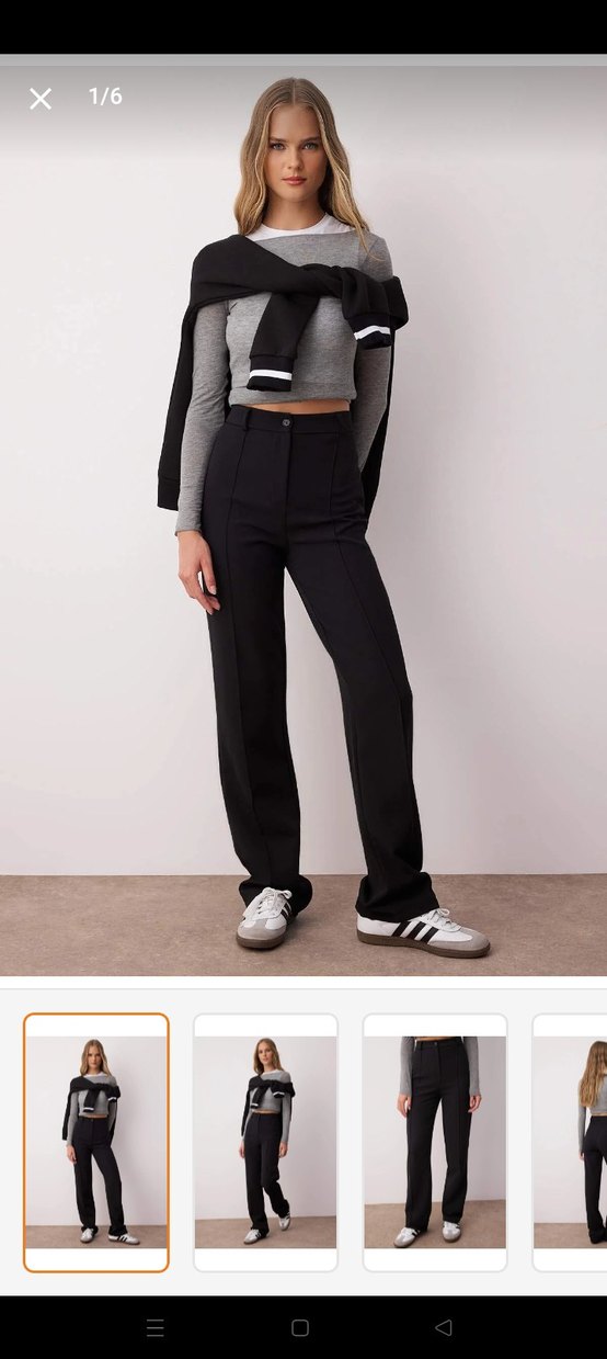 Siyah Kadın Kumaş Pantolon - Görsel 2