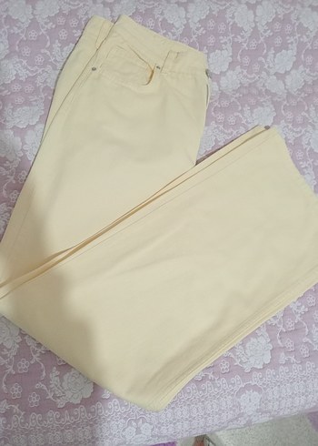 Kadın Sarı Kot Pantolon - Görsel 2