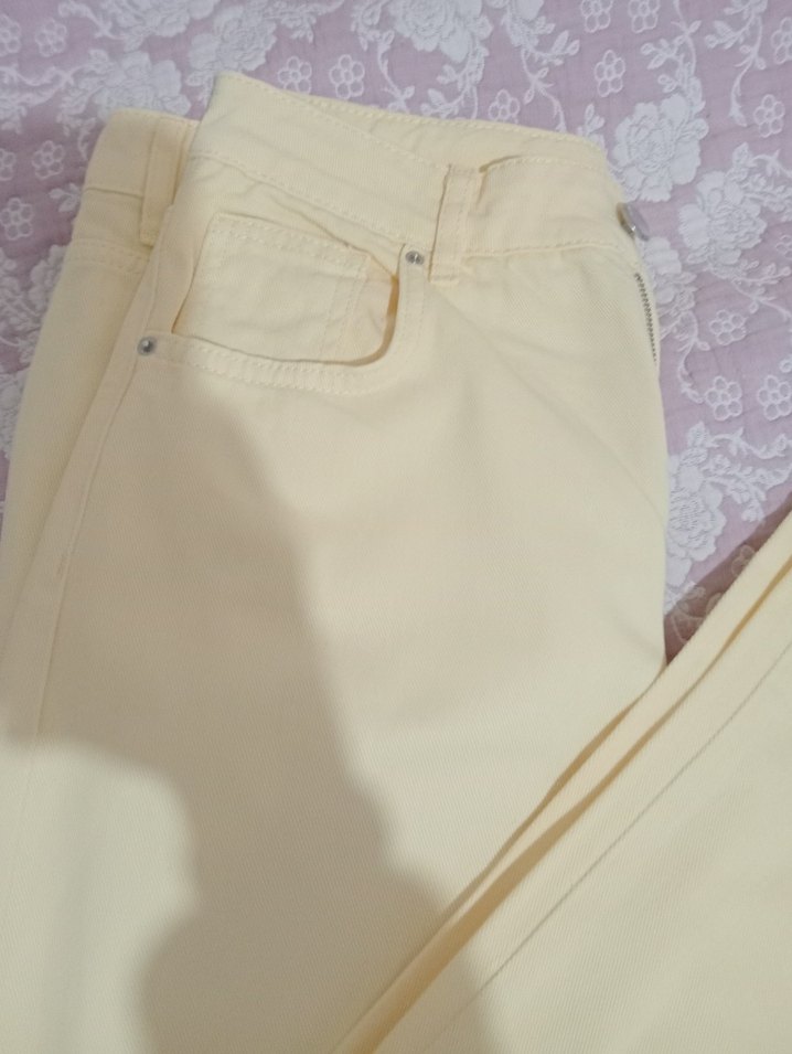 Kadın Sarı Kot Pantolon - Görsel 4