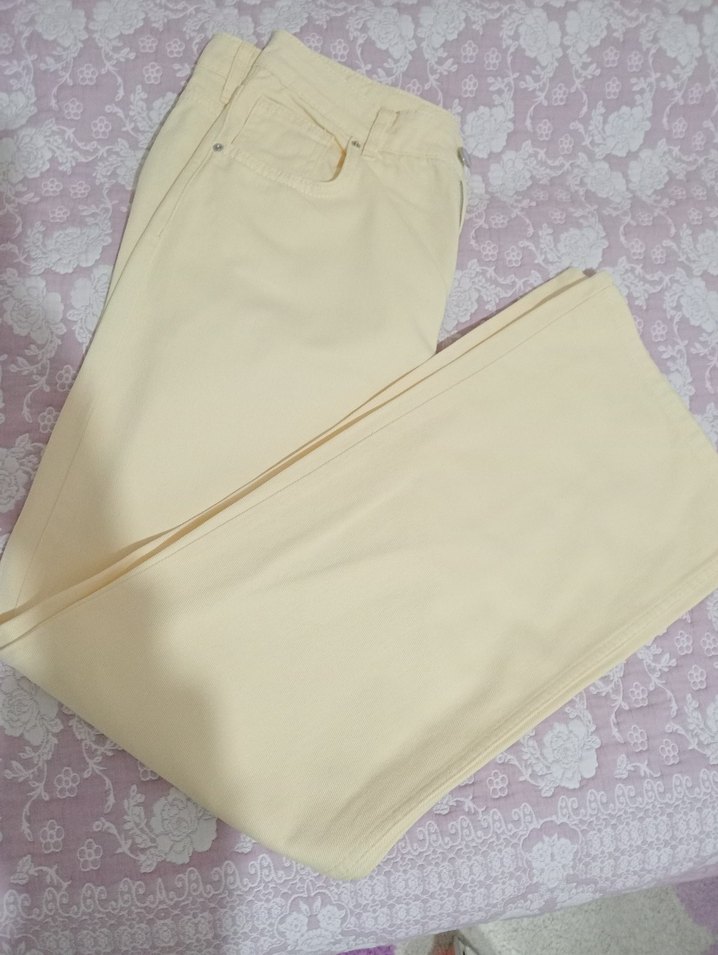 Kadın Sarı Kot Pantolon - Görsel 2