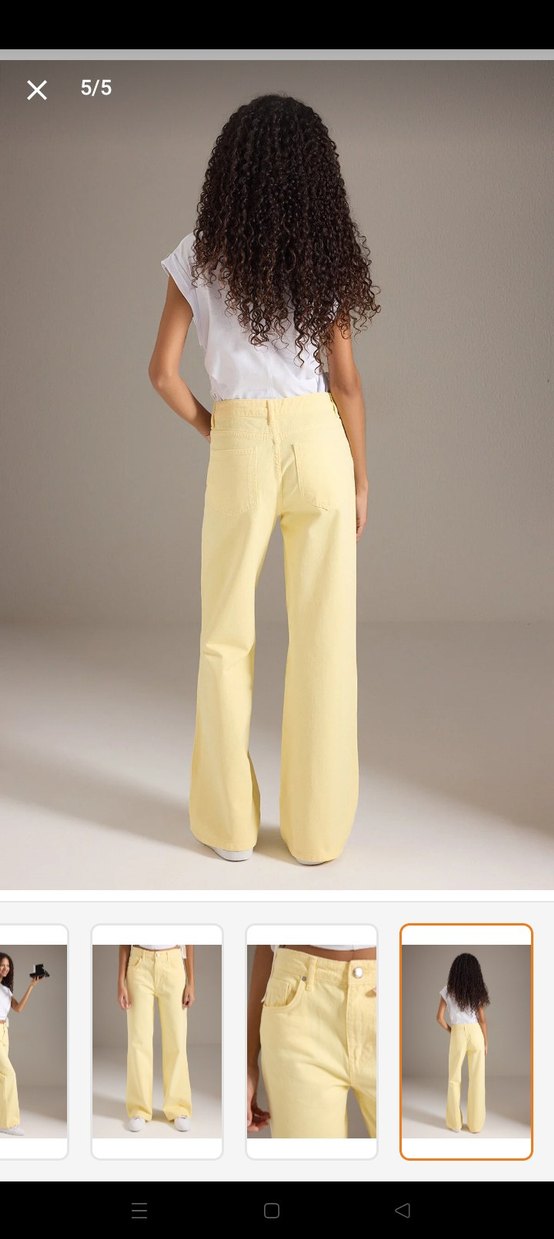 Kadın Sarı Kot Pantolon - Görsel 5